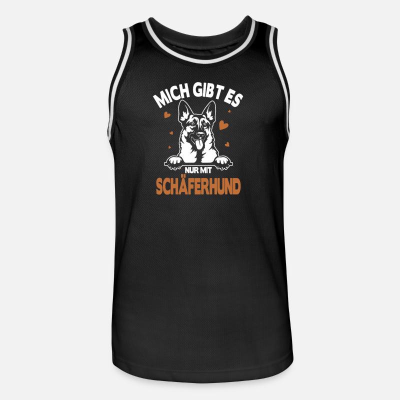Schäferhund Geschenke Hund Frauchen Gassi - Männer Basketball-Trikot - Schwarz/Weiß