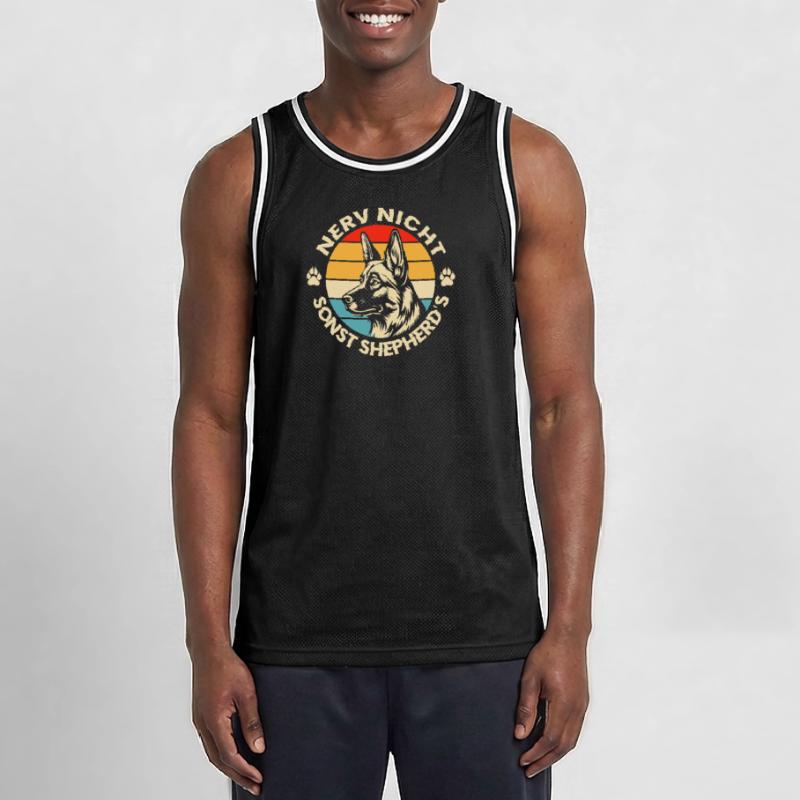 Schäferhund Geschenke Hund Herrchen Gassi Männer Basketball-Trikot