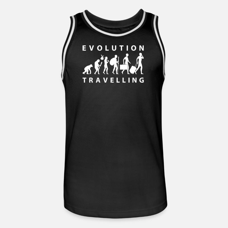 Evolution Travelling white - Männer Basketball-Trikot - Schwarz/Weiß