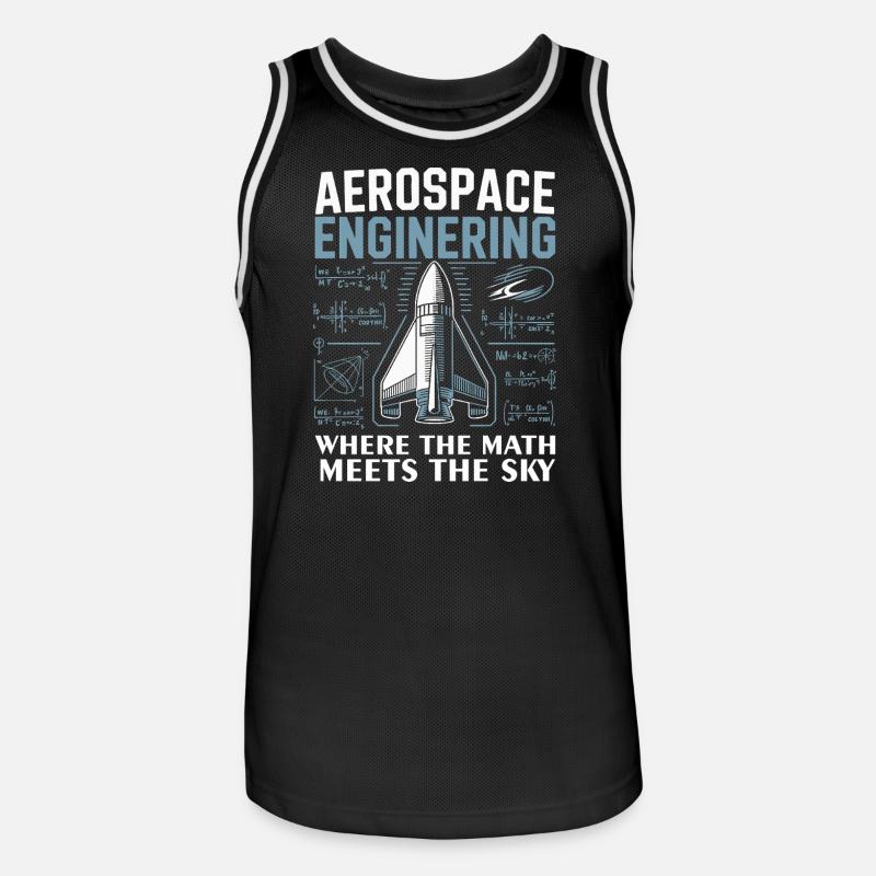 Aerospace Engineering Math Humor Design - Männer Basketball-Trikot - Schwarz/Weiß