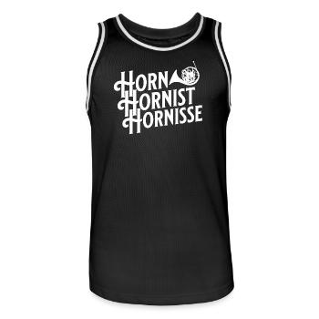 Horn Hornist Hornisse Waldhorn Hornistin - Männer Basketball-Trikot - Schwarz/Weiß - Vorne - AI Model Male 185 dark (185cm)