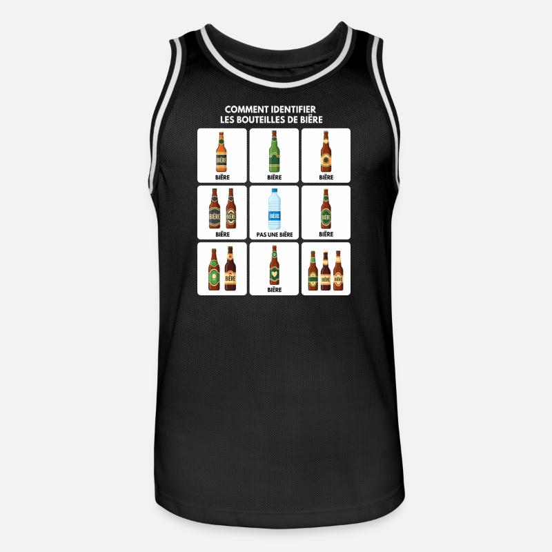 Guide d’identification de la bière - Maillot de basket Homme - noir/blanc