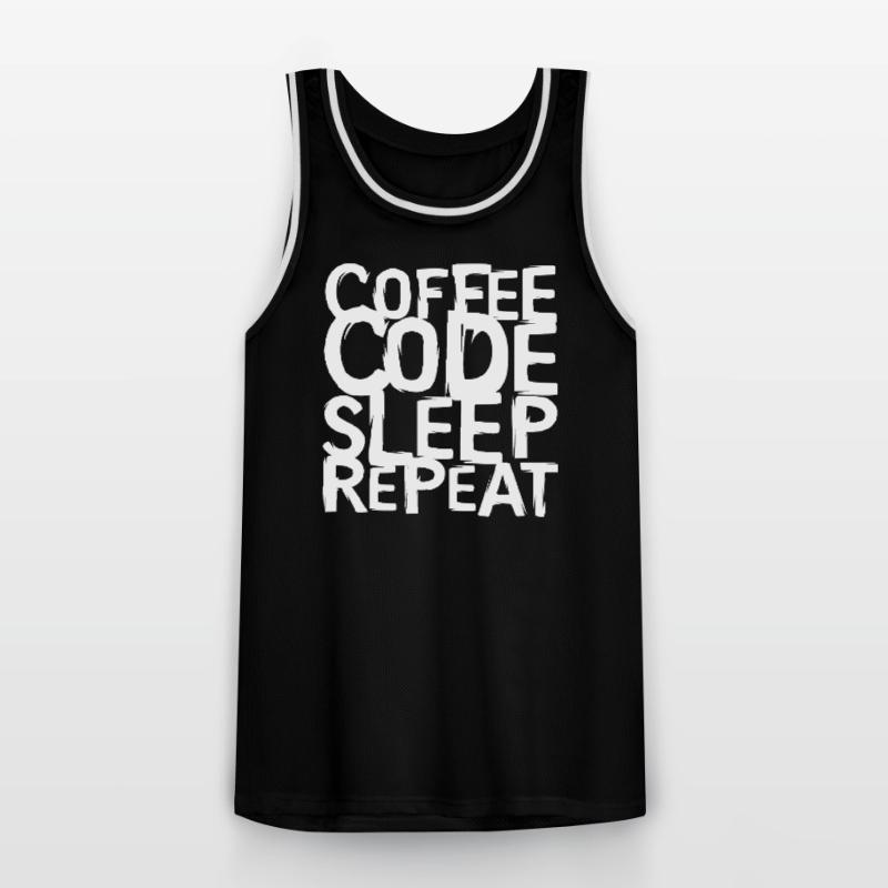 coffee code Programmer - Computer Science Work Logo Men's Basketball Jersey