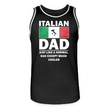 Papa aus Italien - Männer Basketball-Trikot - Schwarz/Weiß - Vorne - AI Model Male 185 dark (185cm)
