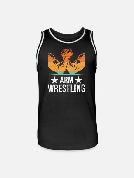 Arm Wrestling Tee - Männer Basketball-Trikot - Schwarz/Weiß