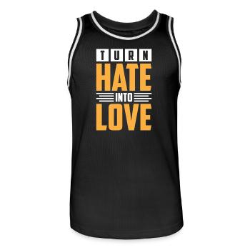 Transformative hateful to loving designs - Men's Basketball Jersey - black/white - Front - AI Model Male 185 dark (185cm)