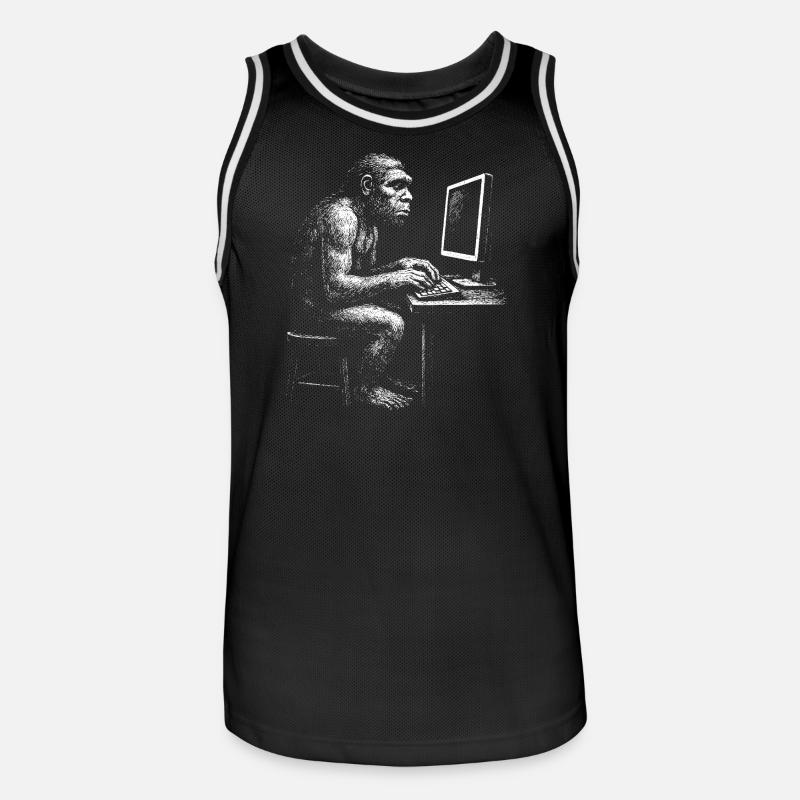 Digital Coder Homo Erectus gift - Men's Basketball Jersey - black/white