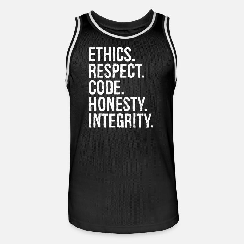 ethics respect code honesty integrity - Men's Basketball Jersey - black/white