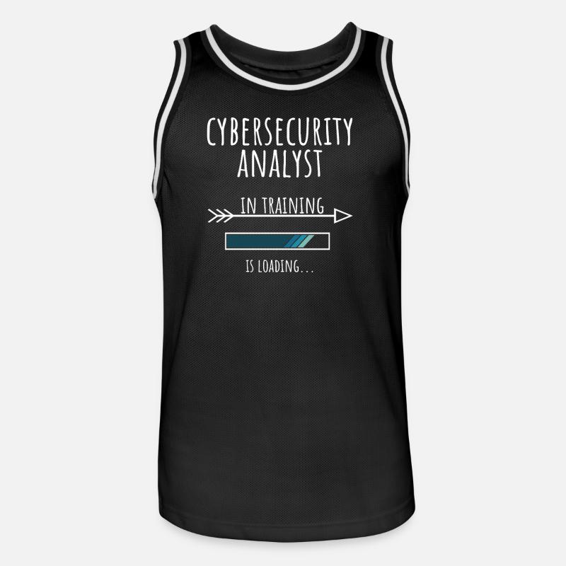 Cybersecurity Analyst Geschenk Beruf Ausbildung - Männer Basketball-Trikot - Schwarz/Weiß