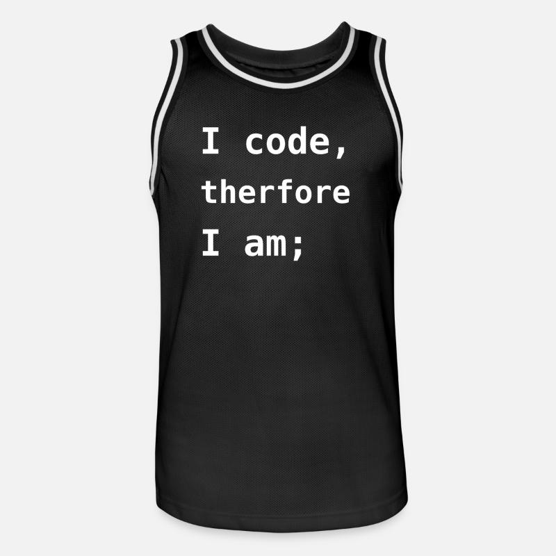 I Code Therefore I Am - Maillot de basket Homme - noir/blanc