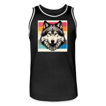 Wolf - Men's Basketball Jersey - black/white - Front - AI Model Male 185 dark (185cm)