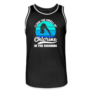 Kunstspringen Turmspringer Sprungbrett - Männer Basketball-Trikot - Schwarz/Weiß - Vorne - AI Model Male 185 dark (185cm)