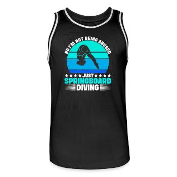 Diving diving board - Men's Basketball Jersey - black/white - Front - AI Model Male 185 dark (185cm)