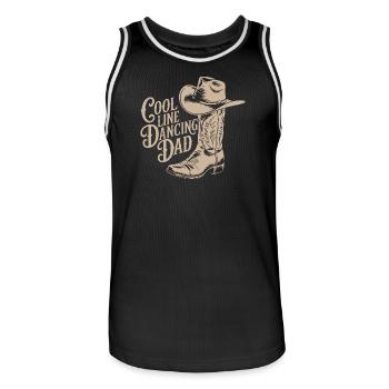 Linedance Papa Cowboy Hut Style Deko - Männer Basketball-Trikot - Schwarz/Weiß - Vorne - AI Model Male 185 dark (185cm)