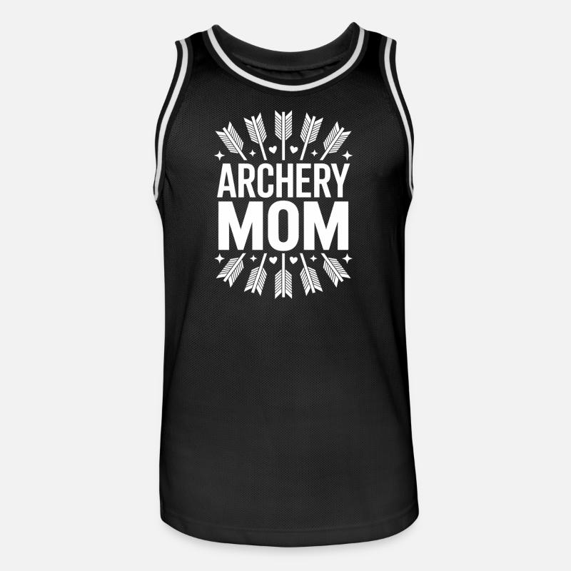 Bogenschießen Spruch Mutter Bogenschießen Geschenk - Männer Basketball-Trikot - Schwarz/Weiß