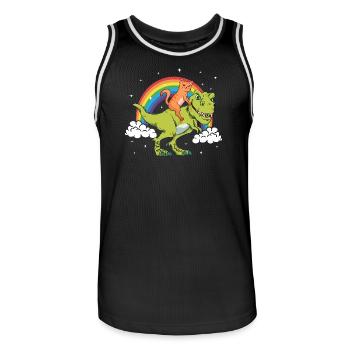Orange Katze Katzen Dinosaurier Tyrannosaurus Trex - Männer Basketball-Trikot - Schwarz/Weiß - Vorne - AI Model Male 185 dark (185cm)