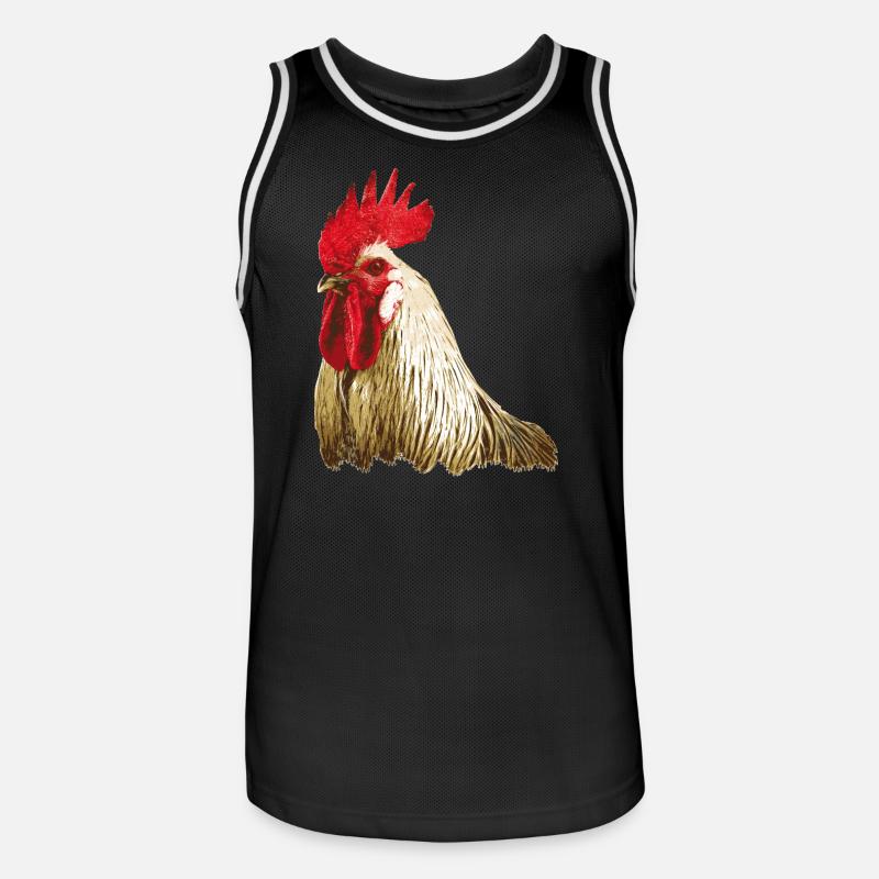 Hahn Hahnenfigur - Männer Basketball-Trikot - Schwarz/Weiß