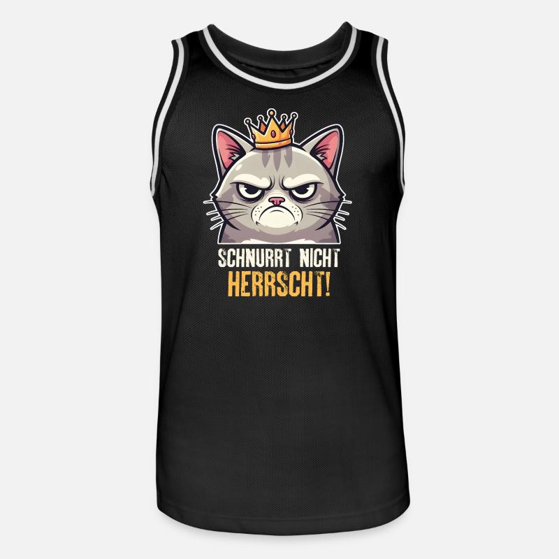 Grumpy Katze Herrscher Design - Men's Basketball Jersey - black/white