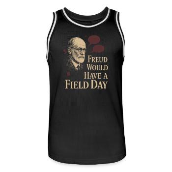 Future psychologist diagnose me - Men's Basketball Jersey - black/white - Front - AI Model Male 185 dark (185cm)