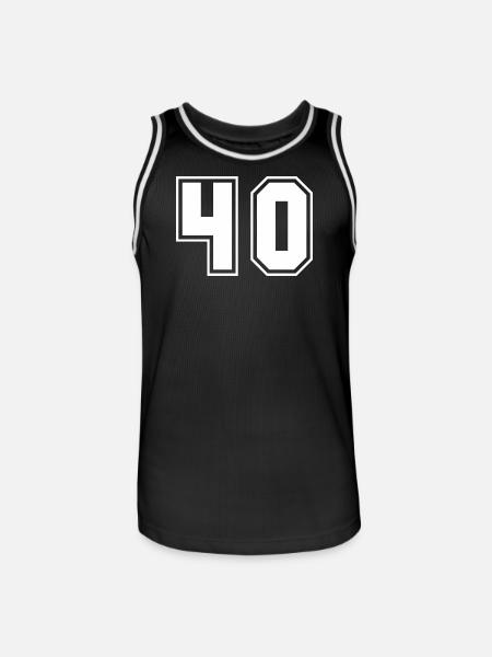 Sportliches Zahlendesign 40 Geburtstag - Männer Basketball-Trikot - Schwarz/Weiß
