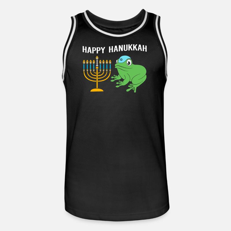 Hanoukka Hanoukka Hanoukka Grenouille - Maillot de basket Homme - noir/blanc
