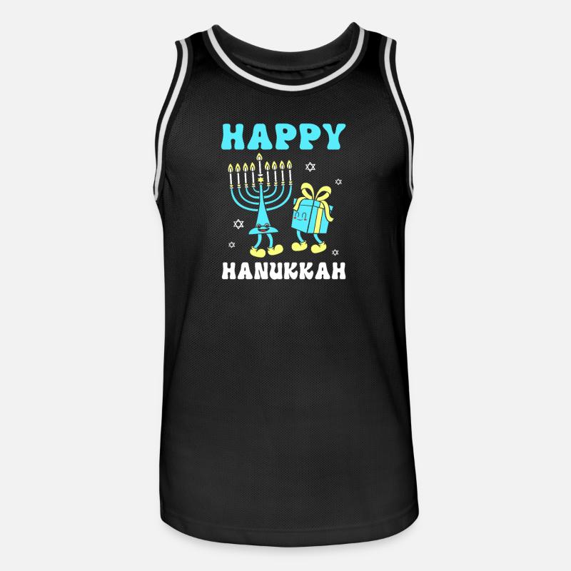 Hanoukka Hanoukka Hanoukka - Maillot de basket Homme - noir/blanc