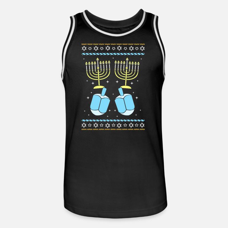 Hanoukka Hanoukka Hanoukka - Maillot de basket Homme - noir/blanc