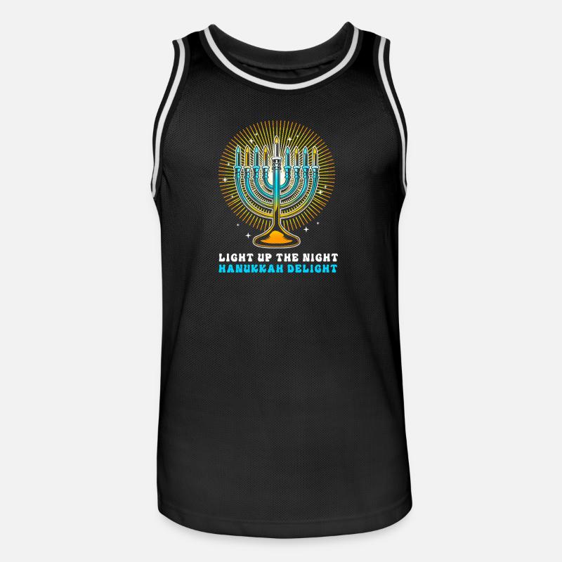 Hanoukka Hanoukka Hanoukka - Maillot de basket Homme - noir/blanc