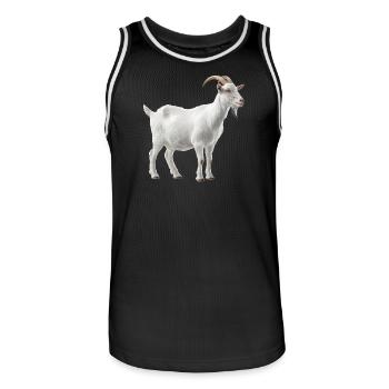 Portrait de chèvre de montagne blanche - Maillot de basket Homme - noir/blanc - Devant - AI Model Male 185 dark (185cm)