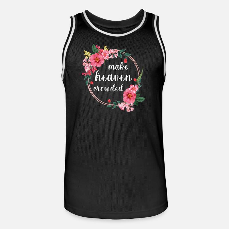 Make Heaven Crowded Glaube Blumen Design - Männer Basketball-Trikot - Schwarz/Weiß