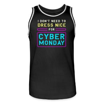 Cyber Monday shopping spree - Men's Basketball Jersey - black/white - Front - AI Model Male 185 dark (185cm)