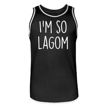 Lagom Sverige Suède - Maillot de basket Homme - noir/blanc - Devant - AI Model Male 185 dark (185cm)
