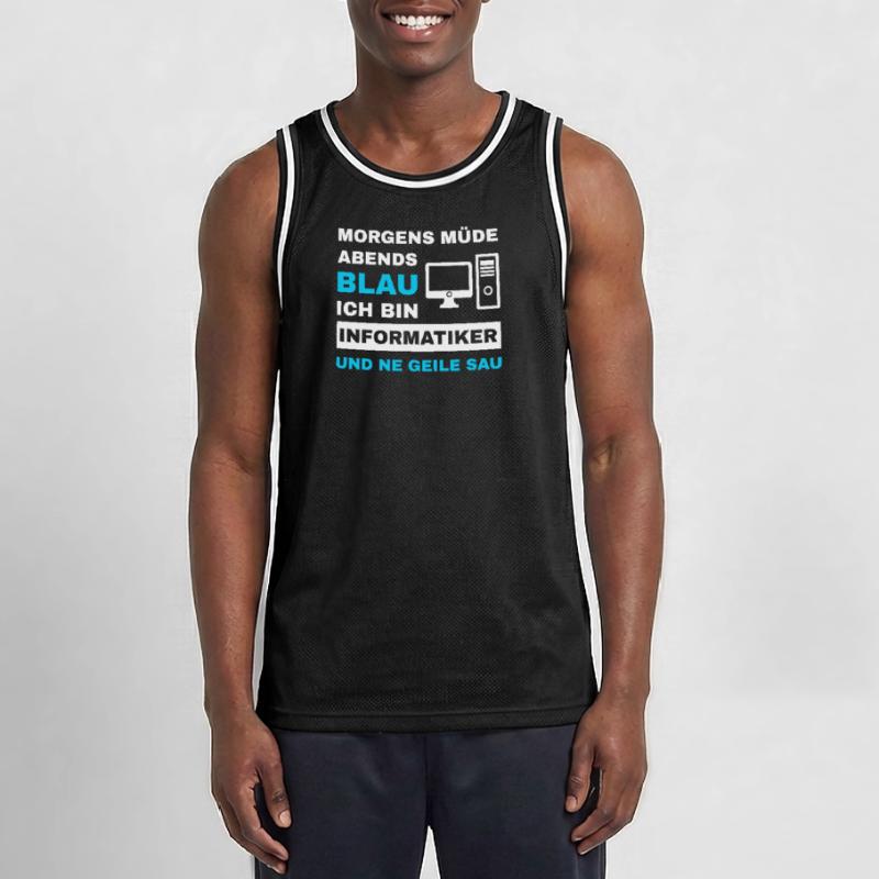 informatiker Programmierer Admin Sprüche Lustig Männer Basketball-Trikot