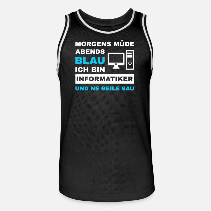 informatiker Programmierer Admin Sprüche Lustig - Männer Basketball-Trikot - Schwarz/Weiß
