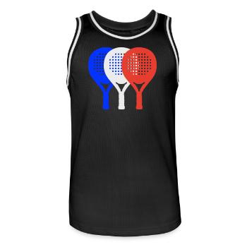 Padel-Frankreich2 - Männer Basketball-Trikot - Schwarz/Weiß - Vorne - AI Model Male 185 dark (185cm)