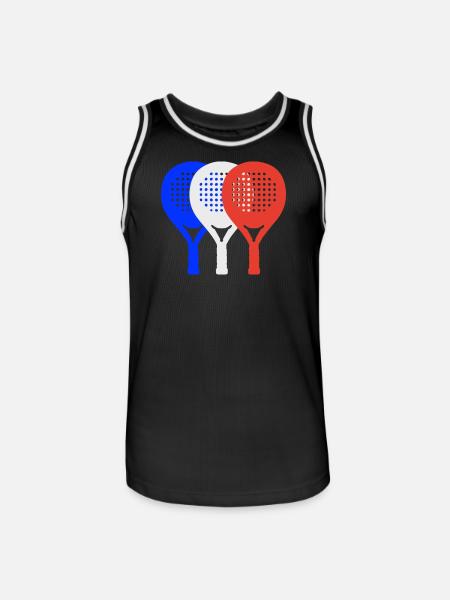 Padel-Frankreich2 - Männer Basketball-Trikot - Schwarz/Weiß