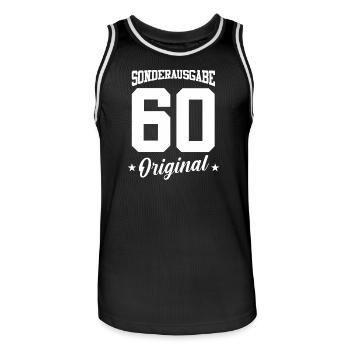 60 Anniversaire - Maillot de basket Homme - noir/blanc - Devant - AI Model Male 185 dark (185cm)