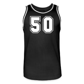 50 blocs style noir et blanc - Maillot de basket Homme - noir/blanc - Devant - AI Model Male 185 dark (185cm)