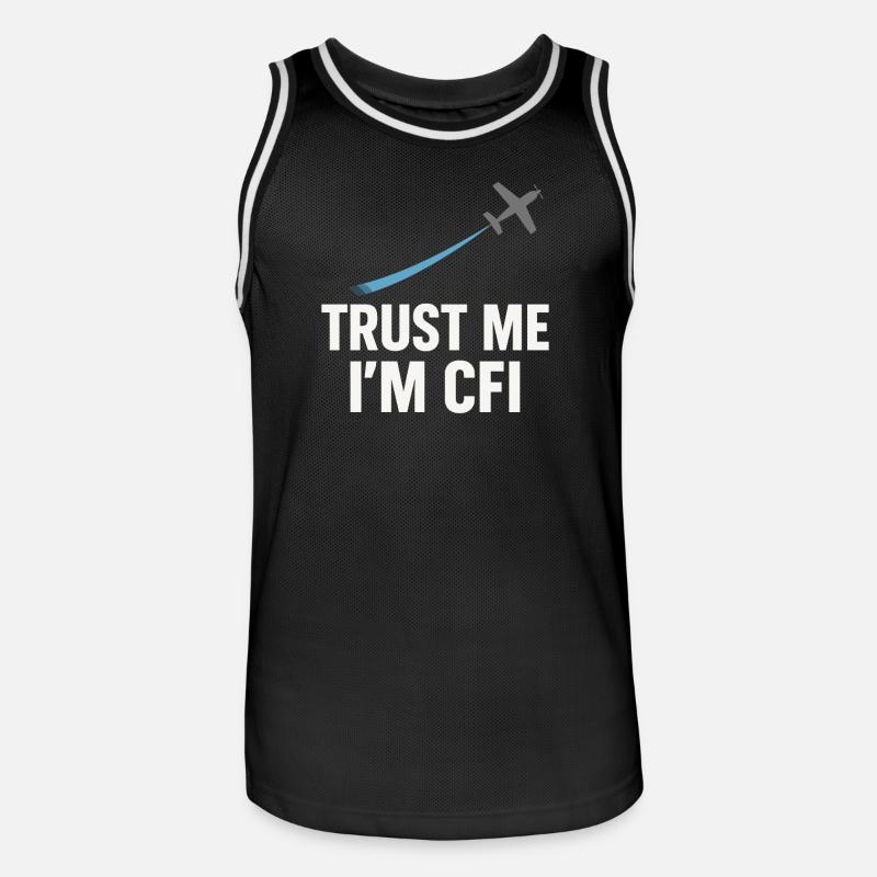 Fluglehrer Cfi Pilot Luftfahrtlehrer - Männer Basketball-Trikot - Schwarz/Weiß