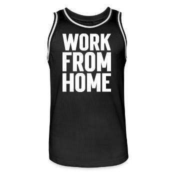 Motivierendes T-Shirt für die Arbeit von zu Hause aus - Männer Basketball-Trikot - Schwarz/Weiß - Vorne - AI Model Male 185 dark (185cm)