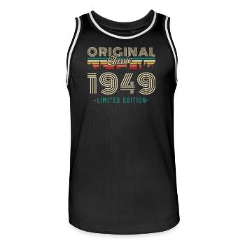 1949 Vintage Retro Birthday Gift - Men's Basketball Jersey - black/white - Front - AI Model Male 185 dark (185cm)