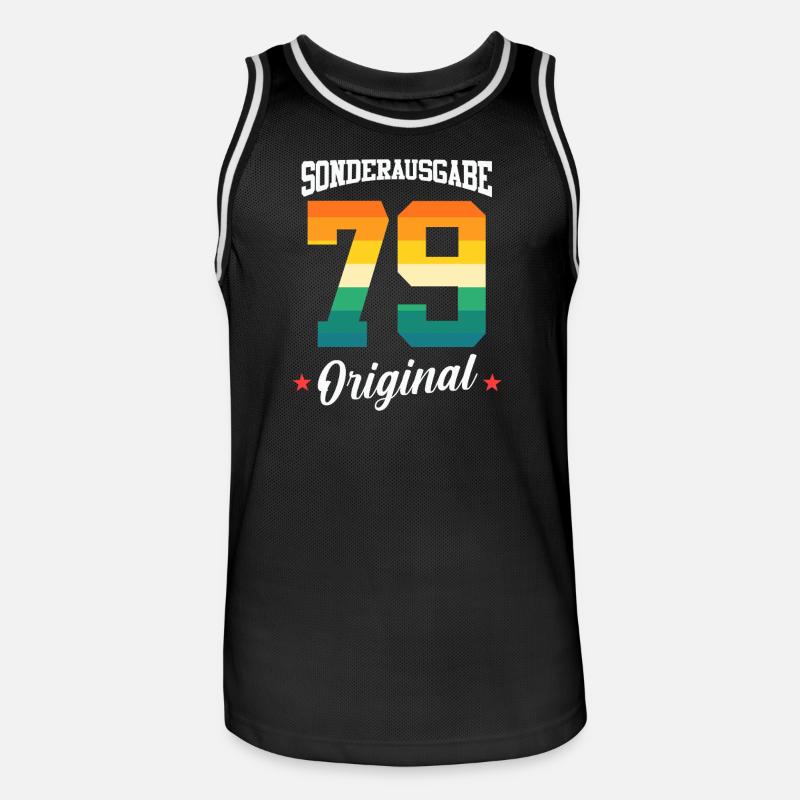 80 Compleanno - Maglia da basket per uomo - nero/bianco