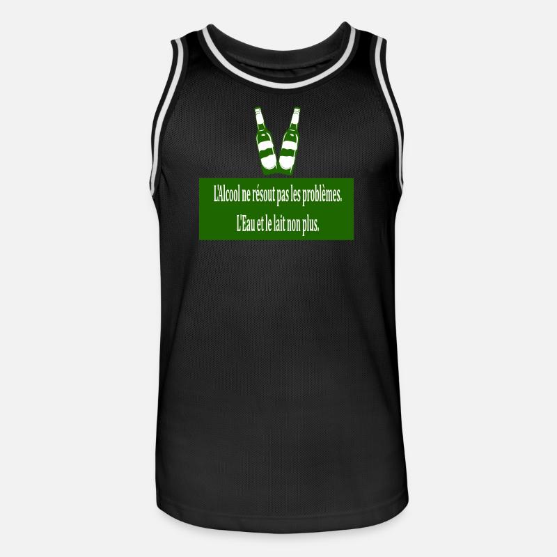 Cool doesn't solve problems - Men's Basketball Jersey - black/white