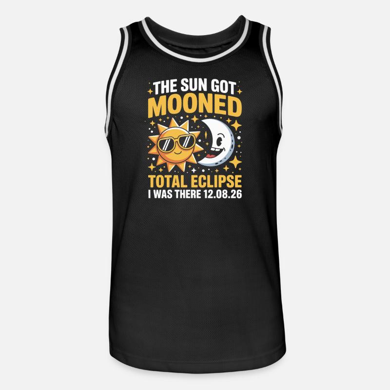 Sonne Mond Total Eclipse Spruch - Männer Basketball-Trikot - Schwarz/Weiß