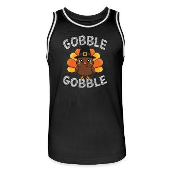 Gobble Gobble Herbstspaß Thanksgiving Spirit - Männer Basketball-Trikot - Schwarz/Weiß - Vorne - AI Model Male 185 dark (185cm)