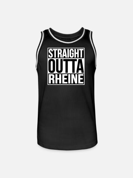 STRAIGHT OUTTA RHEINE - Men's Basketball Jersey - black/white