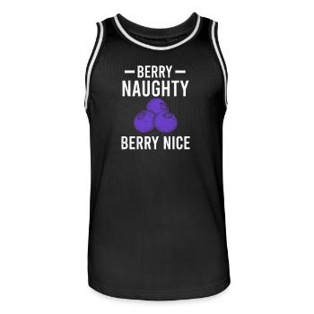 Blueberry Funny Fruit Fruit Blueberry Vintage B - Men's Basketball Jersey - black/white - Front - AI Model Male 185 dark (185cm)