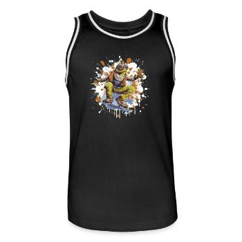 Frosch Snowboard - Männer Basketball-Trikot - Schwarz/Weiß - Vorne - AI Model Male 185 dark (185cm)