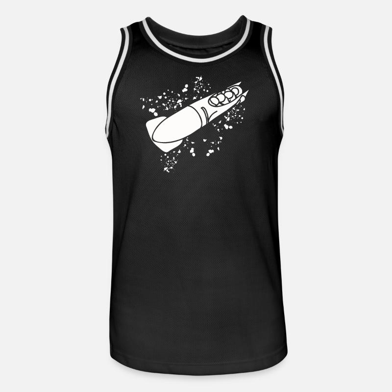 Bobfahrer Bobschlitten Viererbob - Männer Basketball-Trikot - Schwarz/Weiß