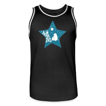 Eisbaer_im_Stern - Männer Basketball-Trikot - Schwarz/Weiß - Vorne - AI Model Male 185 dark (185cm)